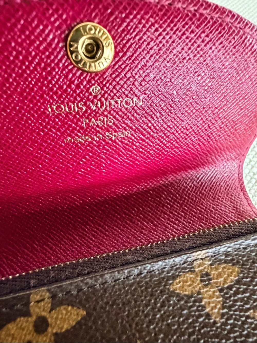 LOUIS VUITTON Rosalie Coin Purse Monogram Fuchsia M41939 Full Set